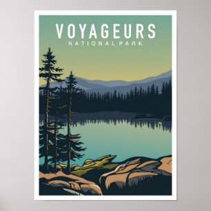 Affiche Parc national de Voyageurs Minnesota USA Voyage