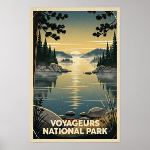 Affiche Parc national de Voyageurs Rétro