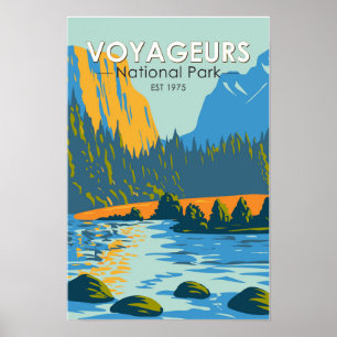 Affiche Parc national de Voyageurs Vintage