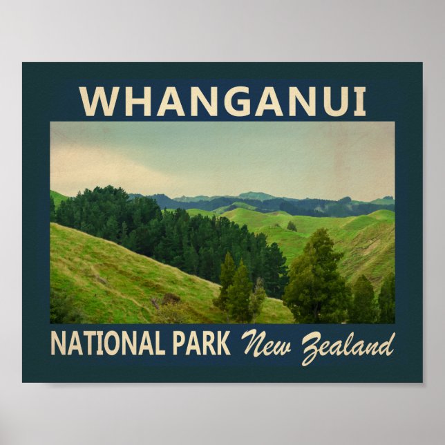 Affiche Parc national de Whanganui Nouvelle-Zélande Vintag (Devant)