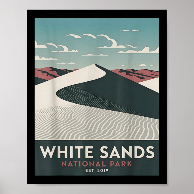 Affiche Parc national de White Sands Camping randonnée vin (Devant)