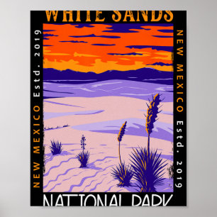 Affiche Parc national de White Sands Nouveau-Mexique Vi dé