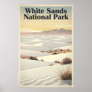 Affiche Parc national de White Sands Rétro