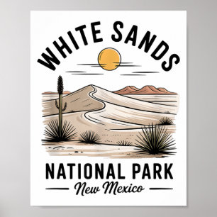 Affiche Parc national de White Sands Souvenir Nouveau-Mexi