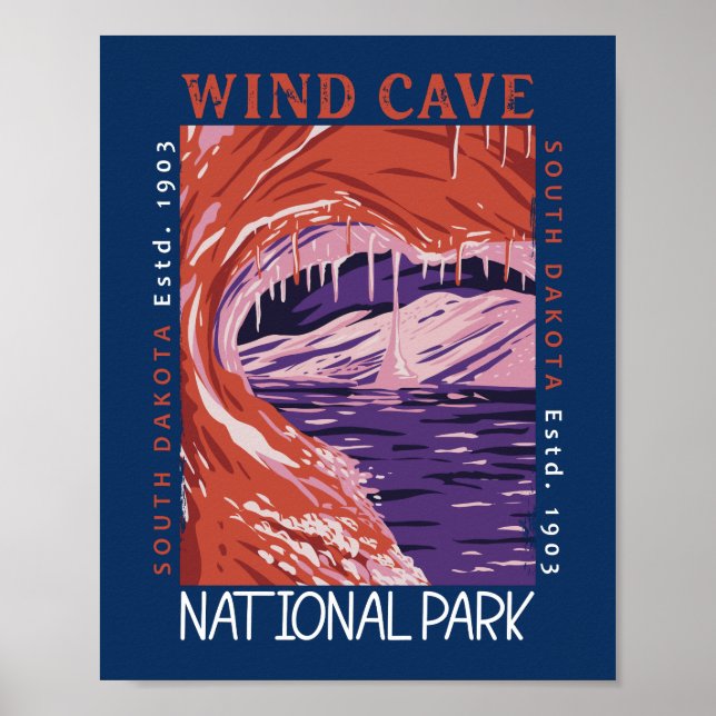 Affiche Parc national de Wind Cave South Dakota Distants (Devant)