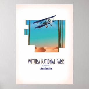 Affiche Parc national de Witjira carte Australie