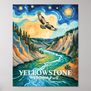 Affiche Parc national de Yellowstone Balbuzard oiseau vibr