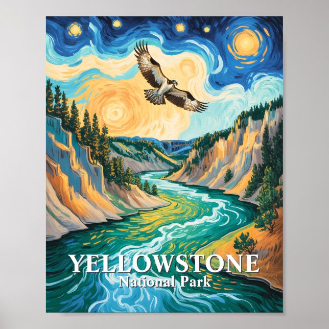 Affiche Parc national de Yellowstone Balbuzard oiseau vibr (Devant)