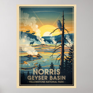 Affiche Parc national de Yellowstone - Bassin de Norris Ge
