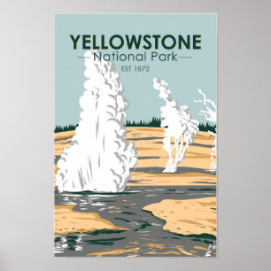 Affiche Parc national de Yellowstone Bassin de Norris Geys