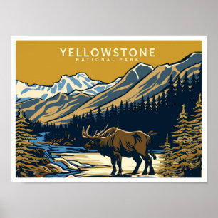 Affiche Parc national de Yellowstone États-Unis Voyage
