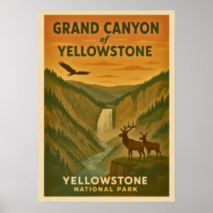 Affiche Parc national de Yellowstone - Grand Canyon V01