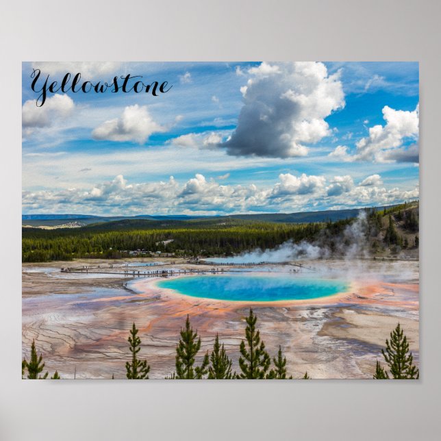 Affiche Parc national de Yellowstone Grand Prismatic Sprin (Devant)