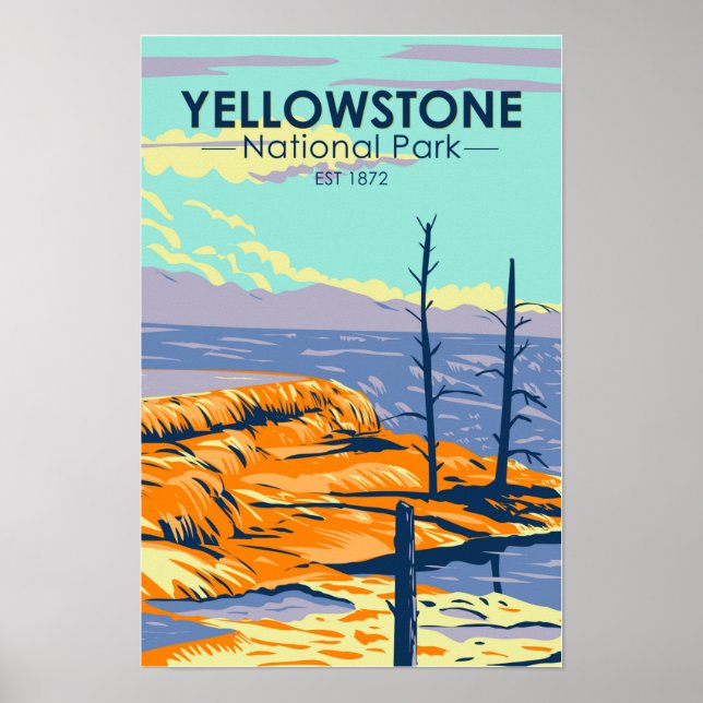 Affiche Parc national de Yellowstone Mammoth Hot Springs (Devant)