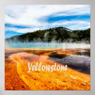 Affiche Parc national de Yellowstone Montagnes Nature Anim