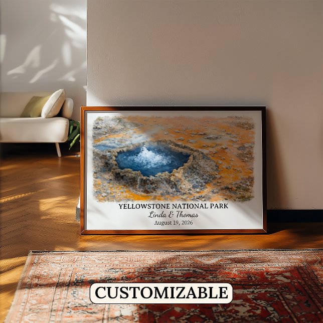 Affiche Parc national de Yellowstone Montana, sur  (Créateur téléchargé)