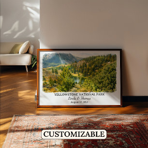 Affiche Parc national de Yellowstone Montana, sur 