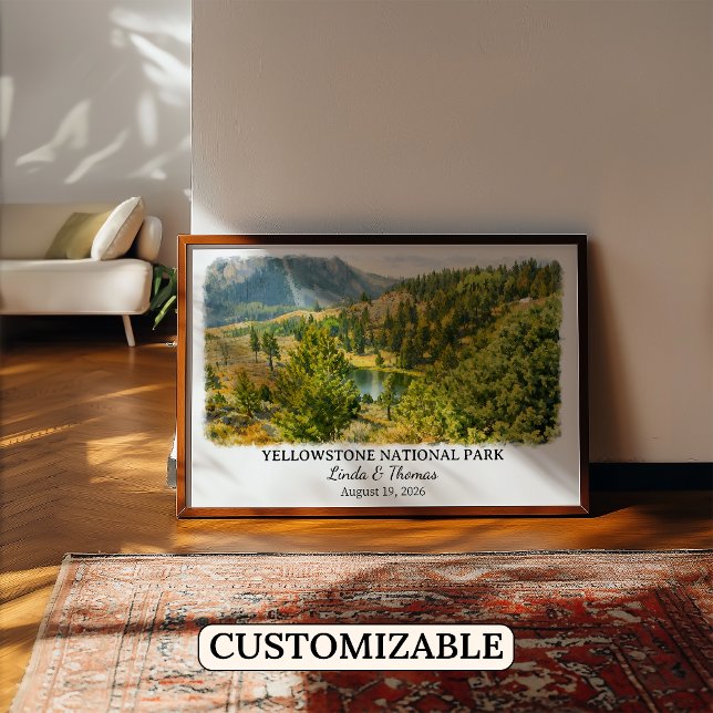 Affiche Parc national de Yellowstone Montana, sur  (Créateur téléchargé)