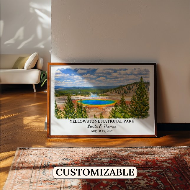 Affiche Parc national de Yellowstone Montana, sur  (Créateur téléchargé)