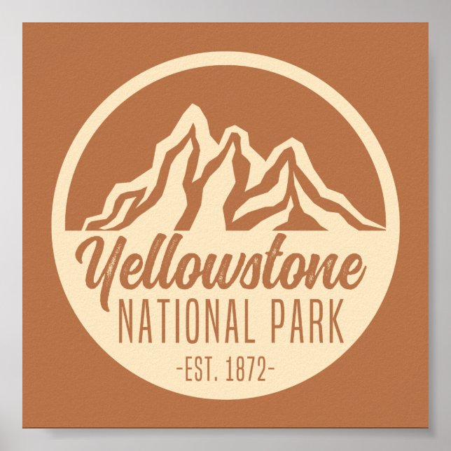 Affiche Parc national de Yellowstone Randonnée Camping (Devant)