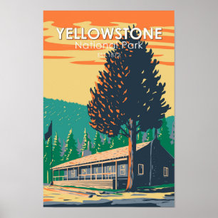 Affiche Parc national de Yellowstone Roosevelt Lodge Cabin