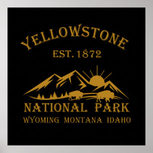 Affiche Parc national de Yellowstone vintage
