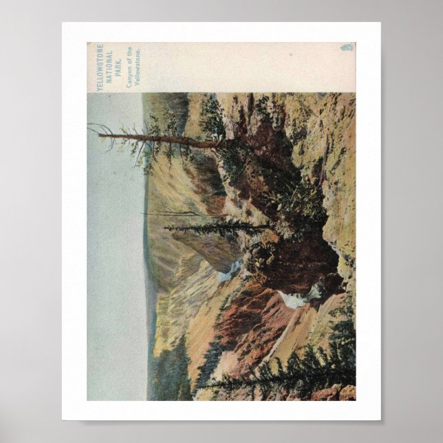 Affiche Parc national de Yellowstone, Vintage (Devant)