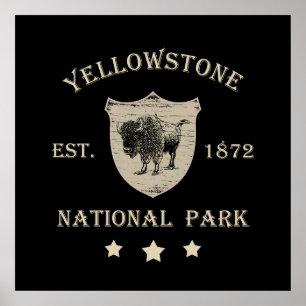 Affiche Parc national de Yellowstone vintage