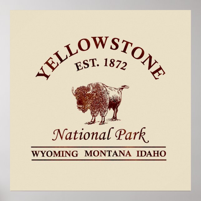 Affiche Parc national de yellowstone Wyoming (Devant)