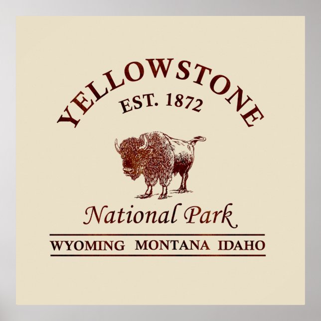 Affiche Parc national de yellowstone Wyoming (Devant)