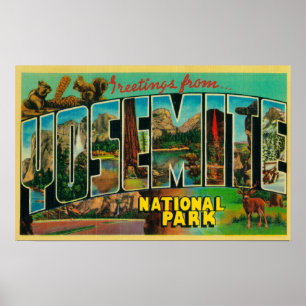 Affiche Parc national de Yosemite, Californie - Grande Let