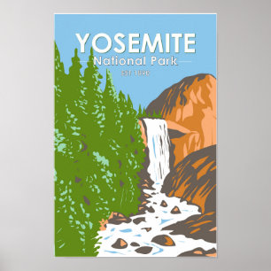 Affiche Parc national de Yosemite Californie Vernal Fall
