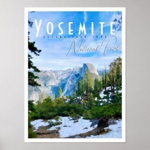 Affiche Parc national de Yosemite Demi-Dôme