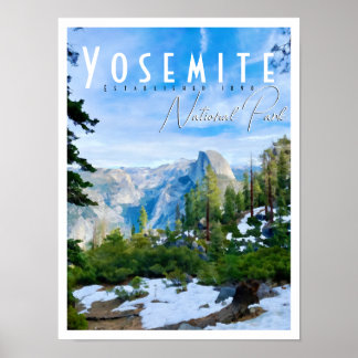 Affiche Parc national de Yosemite Demi-Dôme