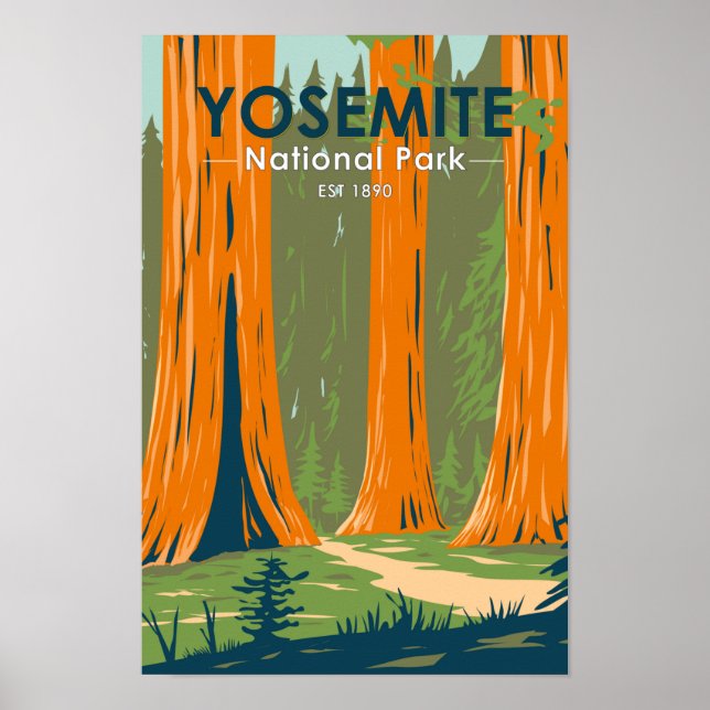 Affiche Parc national de Yosemite Mariposa Grove Californi (Devant)