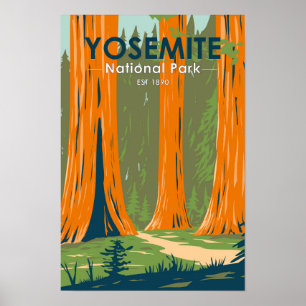 Affiche Parc national de Yosemite Mariposa Grove Californi