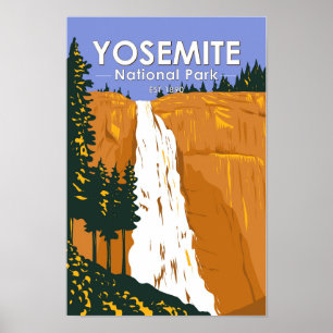 Affiche Parc national de Yosemite Nevada Falls Californie