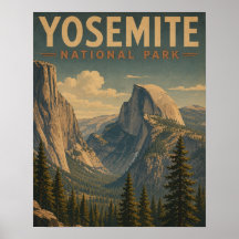 Parc national de Yosemite Vallée vintage de Half D