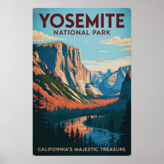 Affiche Parc national de Yosemite Vintage