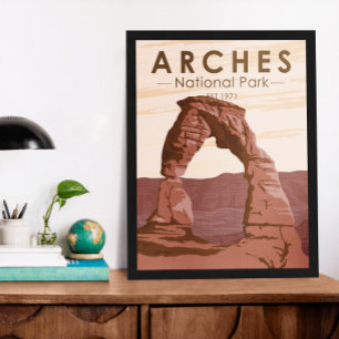 Affiche Parc national des Arches Arche délicate Vintage
