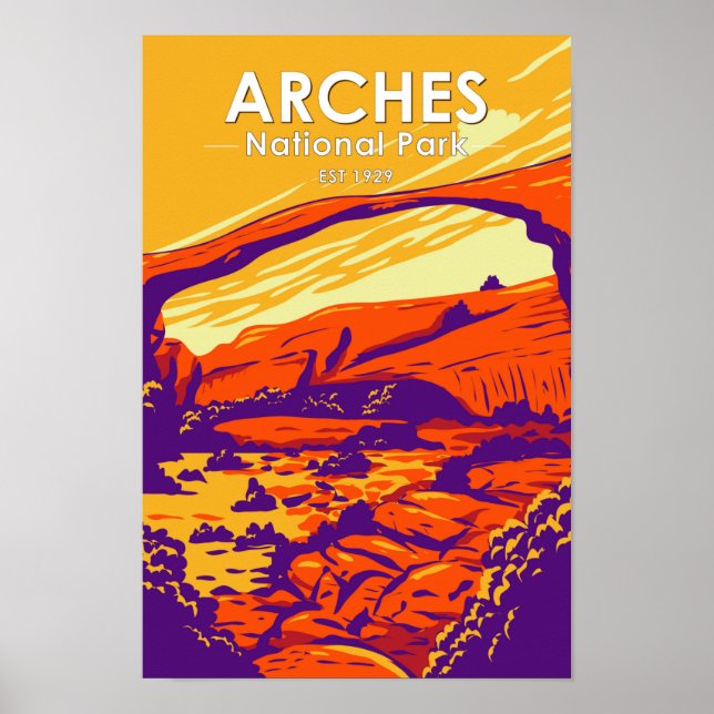 Affiche Parc national des Arches Double Arche Sunset Vinta (Devant)