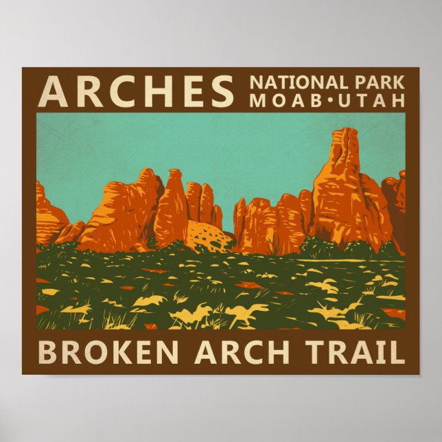 Affiche Parc national des Arches Utah Broken Arch Trail Re (Devant)