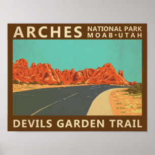 Affiche Parc national des Arches Utah Devils Garden Trail