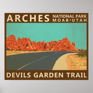 Affiche Parc national des Arches Utah Devils Garden Trail