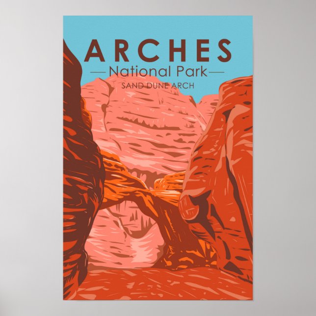 Affiche Parc national des Arches Utah Sand Dune Arch Vinta (Devant)
