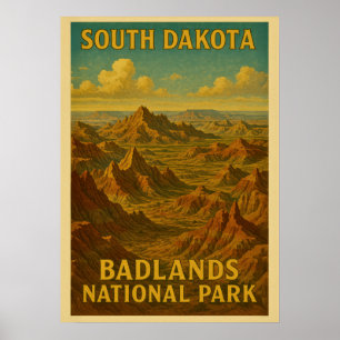 Affiche Parc national des Badlands du Dakota du Sud V01
