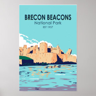 Affiche Parc national des Brecon Beacons Château de Caerph