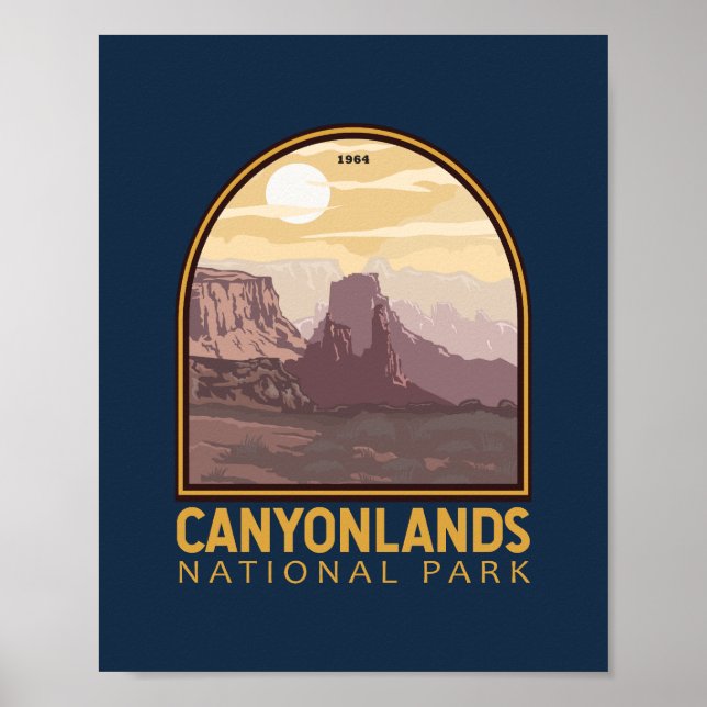 Affiche Parc national des Canyonlands Emblem Vintage (Devant)