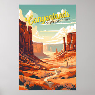 Affiche Parc national des Canyons Illustration Rétro