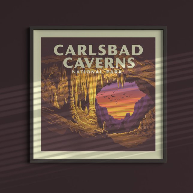 Affiche Parc national des Cavernes de Carlsbad vintages (Créateur téléchargé)